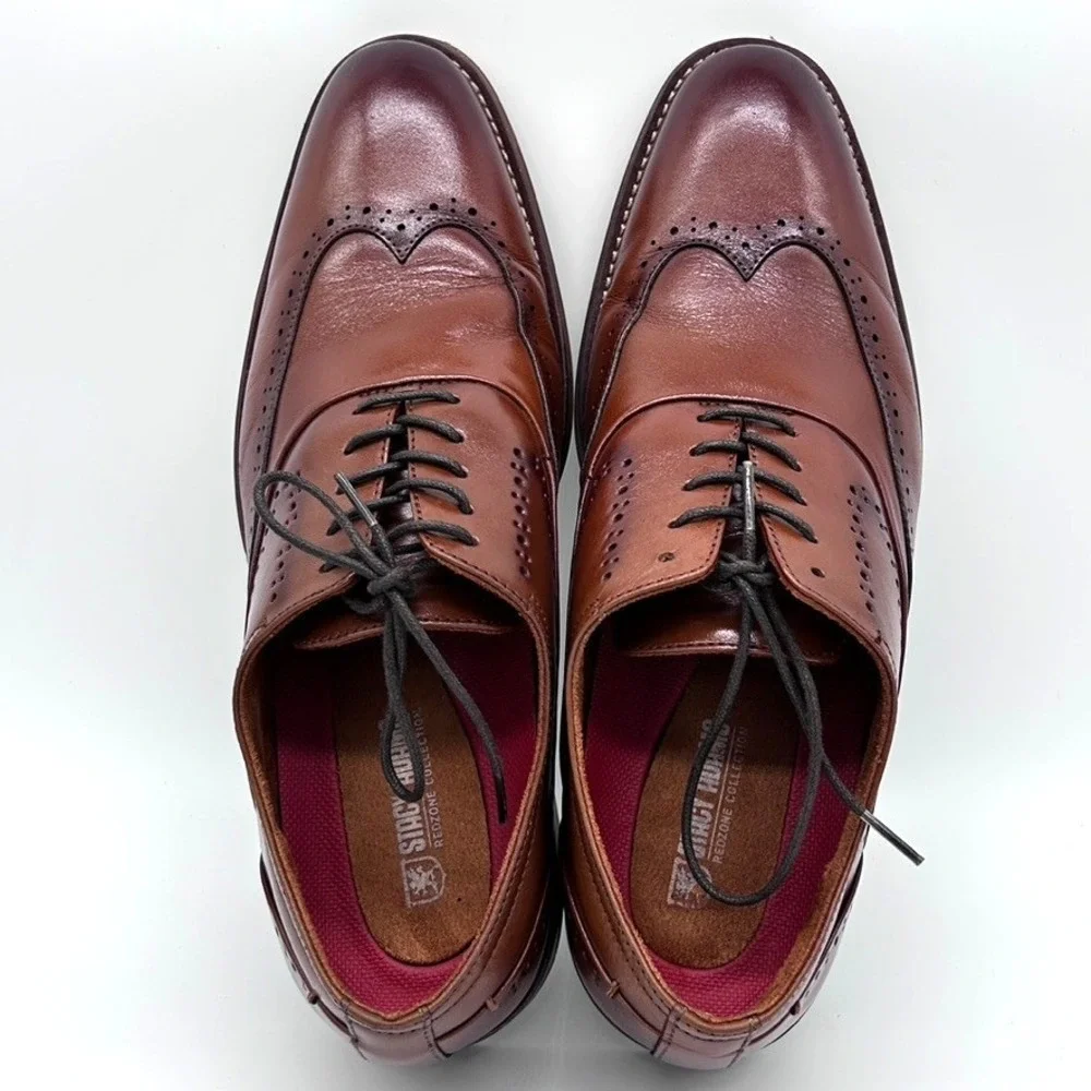 Stacy Adams Men's Macarthur Leather Wingtip Oxford Shoes Color Cognac US‎ 10 M